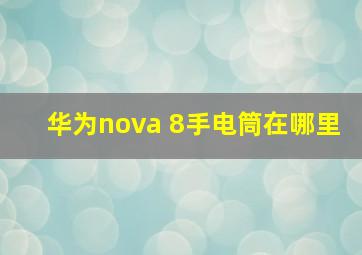 华为nova 8手电筒在哪里